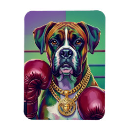 Ímã Modern Pop Art Boxer Dog Boxing Athlete