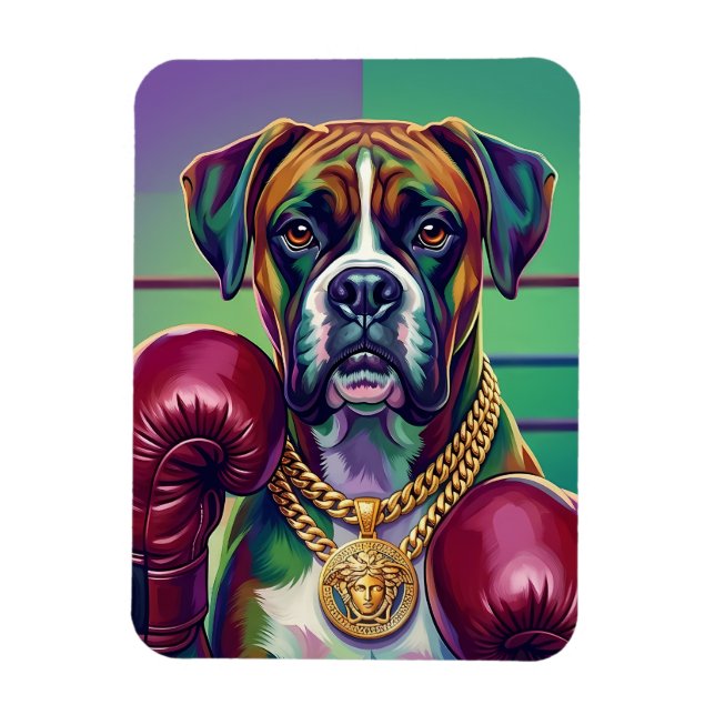 Ímã Modern Pop Art Boxer Dog Boxing Athlete (Vertical)