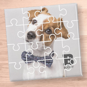 Imã Modern Puzzle Family Pet Custom Photo Monogram