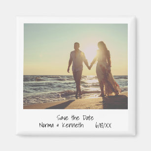 Imã Modern Salve a data Casamento instantâneo de foto