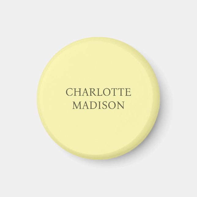 Imã Modern Simple Cream Trendy Minimalist Plain Name (Frente)