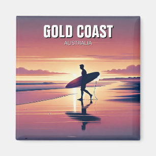 Imã Moderna Surfer Sunset Costa Dourada Austrália