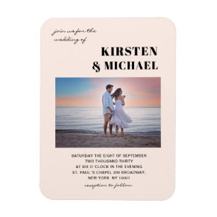 Ímã Moderne Foto Hochzeitskarte Einladung Magnet