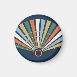 Imã Moderner Art-Déco-Fächer in Navy und Jade