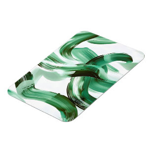 Ímã Moderno Abstrato Traços de Pincel Verde Minimalist