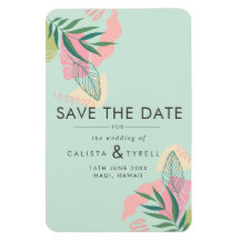 Moderno Abstrato Tropical Neo Mint & Pink Save The