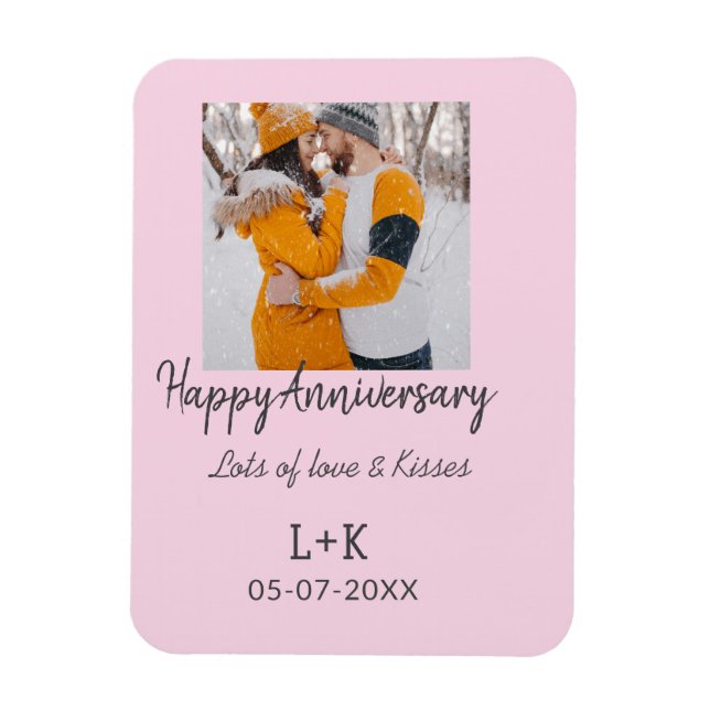 Ímã Moderno Boho feliz aniversário adicione nome data  (Vertical)