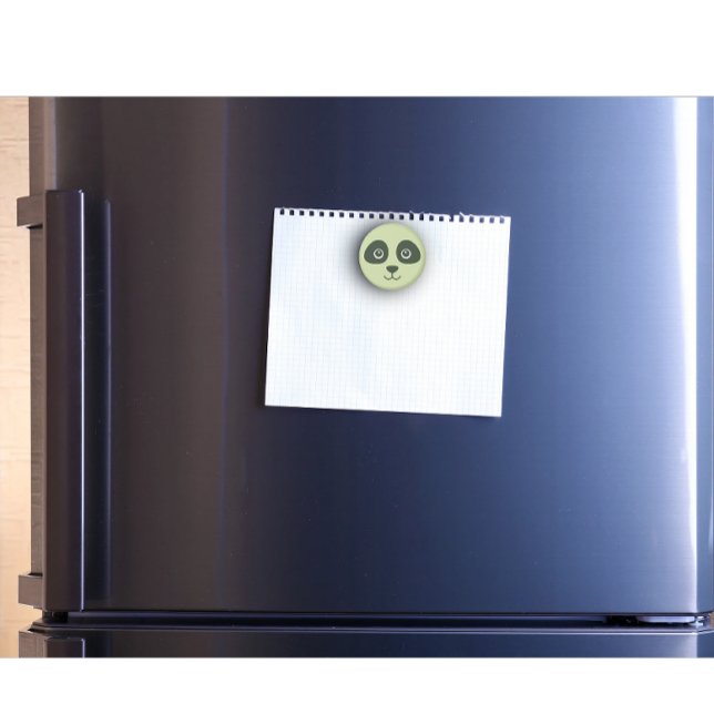 Imã Moderno - Bonito Panda Enfrentado Verde Claro (Modern cute baby panda face green magnet)