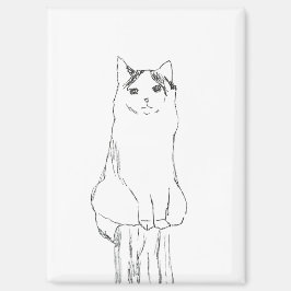 Imã Moderno de esboço de gato bonito