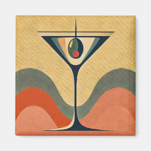 Imã Moderno de Meados do Século "onda de martini de az