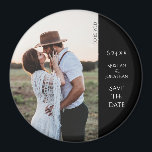 Imã Moderno Elegante de Casamento Salve o Magneta de F<br><div class="desc">Envie aos seus convidados um tratamento duradouro com esta gravação do íman circular de data.</div>