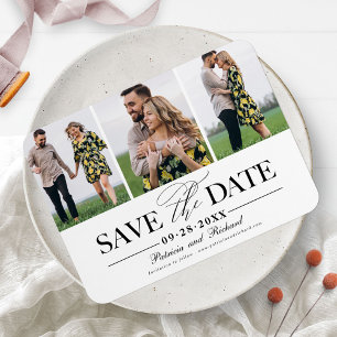 Ímã Moderno Estilo 3 Foto Casamento Salvar A Data