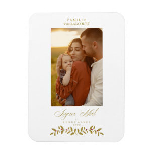 Ímã Moderno Francês Elegante Chic Natal Foto Família