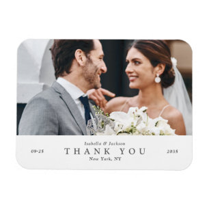 Ímã Moderno Minimalista Foto Casamento Agradecimento