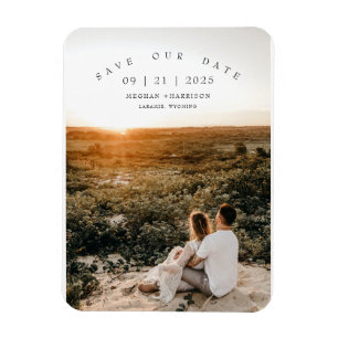 Ímã Moderno Minimalista Foto Casamento Salvar a Data