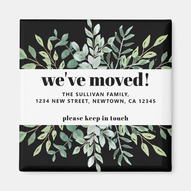 Imã Moderno, movemos Eucalyptus Greenery Black (Frente)