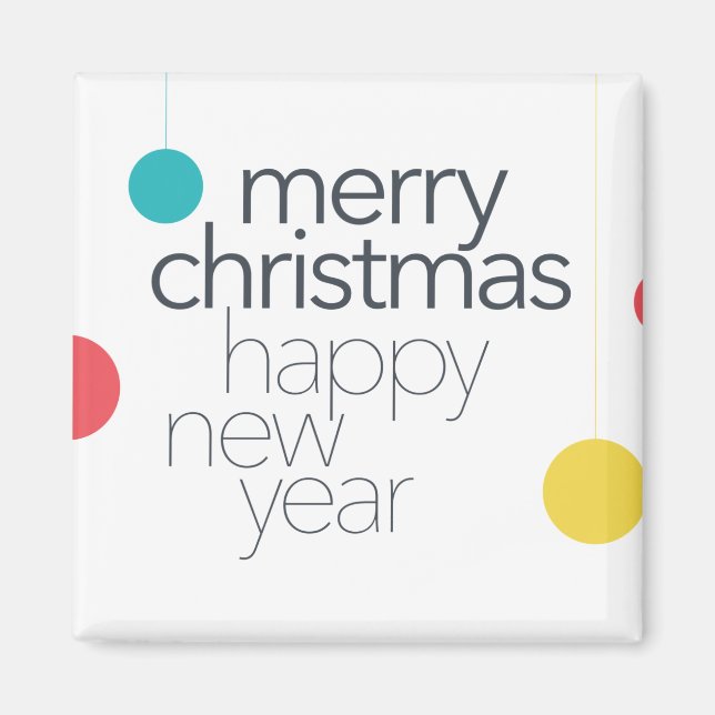Imã Moderno, simples, vibrante, divertido "Feliz Natal (Frente)