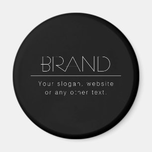 Imã Moderno Texto Editável Minimalista   Preto & Branc