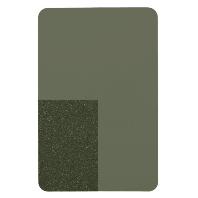 Ímã Moderno Verde Musgo Com Acento Texturizado (Vertical)