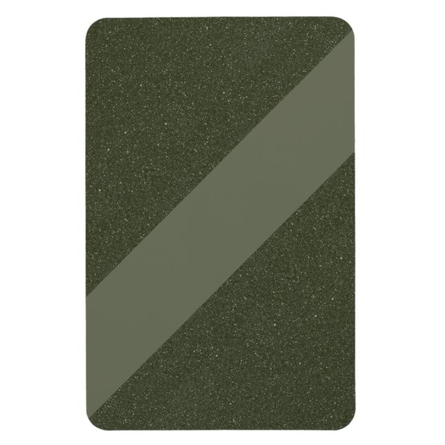 Ímã Moderno Verde Musgo Diagonal – Personalizável (Vertical)