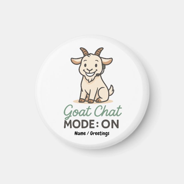 Imã Modo Chat de Cabra: ATIVADO | Design Divertido de  (Frente)