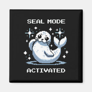 Imã Modo de Foca Ativado Pixel Art Foca Estilo de Joga