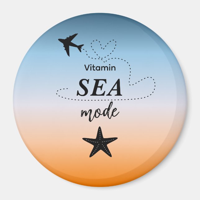 Imã Modo Mar de Vitamina Cor de Laranja do Verão Ímã (Frente)