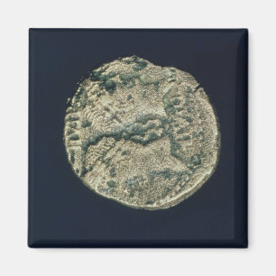 Imã Moeda com cabeças de Júlio César e de Augustus