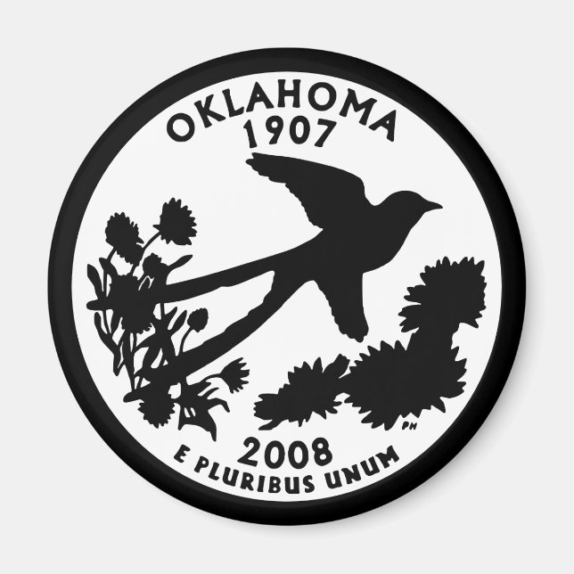 Imã Moeda Comemorativa de Oklahoma (Frente)