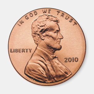 IMÃ MOEDA DE UM CENTAVO DE LINCOL