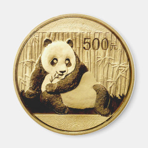 Imã moeda Dourada Panda