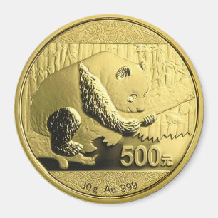 Imã Moeda Dourado da panda