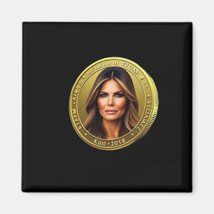 Imã Moeda Meme de Trump e Melania Lança Moeda Trum