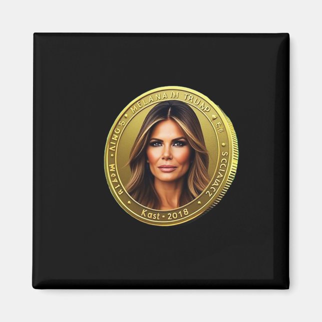 Imã Moeda Meme de Trump e Melania Lança Moeda Trum (Frente)