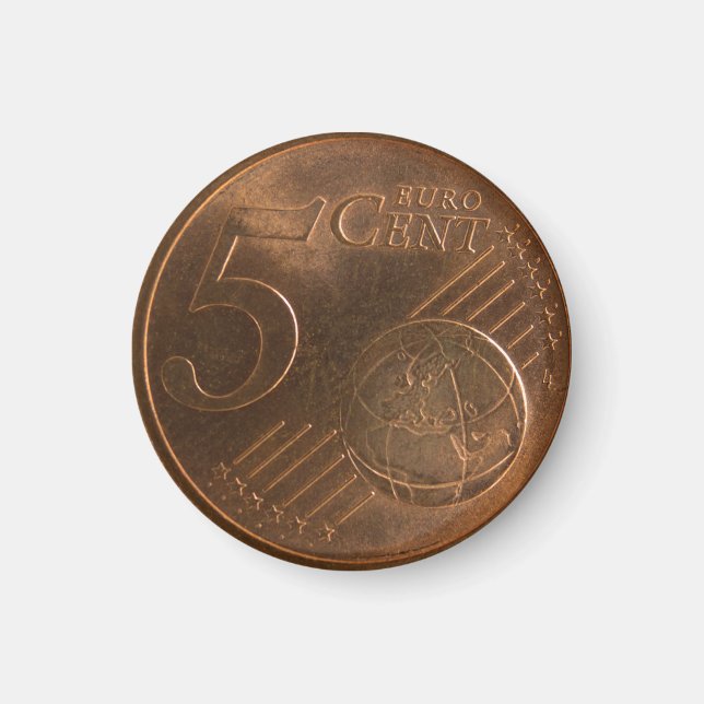 Imã Moeda Moeda Moeda Euro 5 Centavos (Frente)