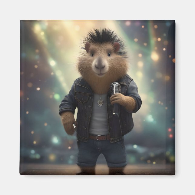 Imã Mohawk Capybara Rockstar (Frente)