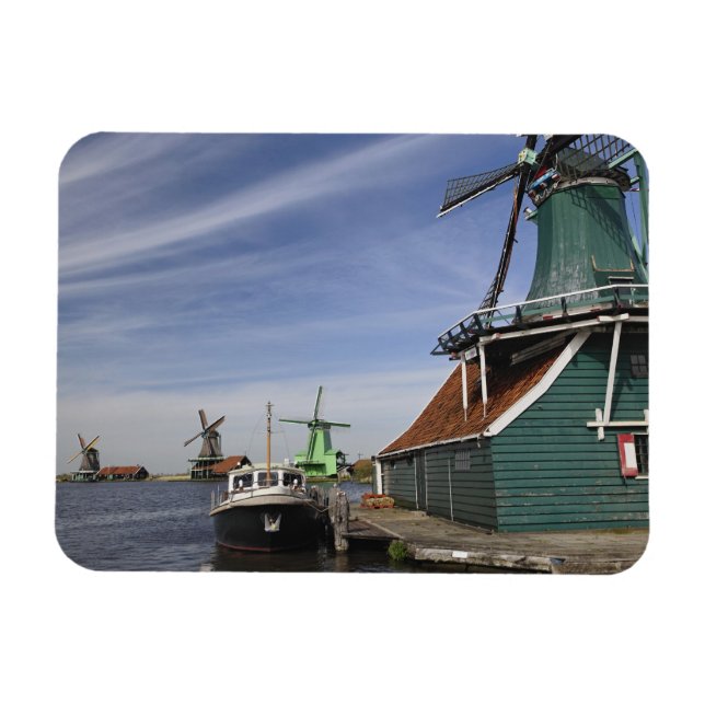 Ímã Moinho de vento, Zaanse Schans, Holanda, Países Ba (Horizontal)