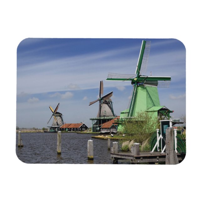 Ímã Moinho de vento, Zaanse Schans, Holanda, Países Ba (Horizontal)