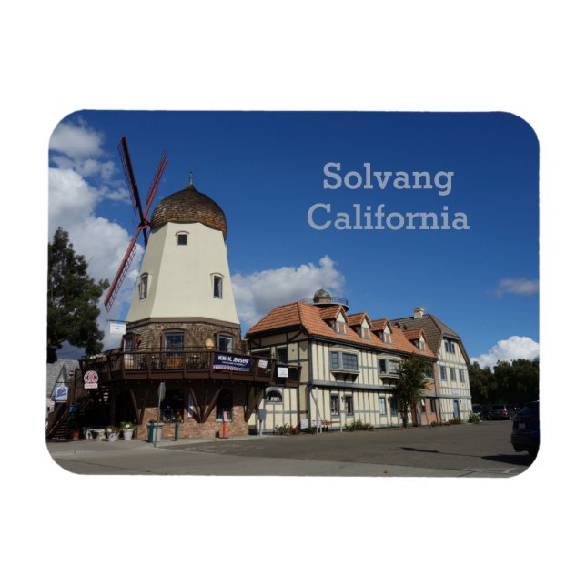Ímã Moinho Dinamarquês Solvang California Souvenir (Horizontal)