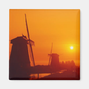 Imã Moinhos de vento ao pôr do sol, Schermerhorn, Hola