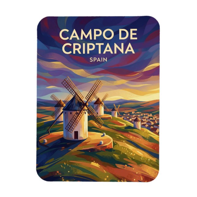 Ímã Moinhos de Vento de Campo de Criptana Espanha (Vertical)
