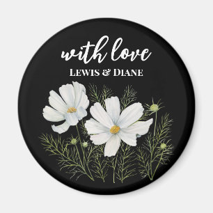 Imã Mola-d-água Branca de Cosmos Flores Botânicas