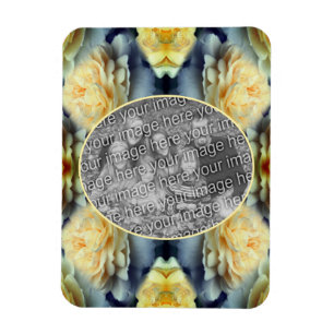 Ímã Moldura de Colírio Rosa Amarelo Crie sua própria f