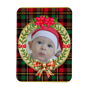 Ímã Moldura de Imagem Personalizada e Coroa de Natal