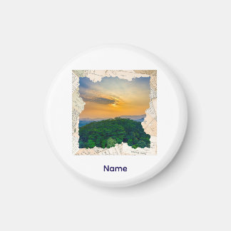 Imã Moldura de jornal vintage com foto personalizada