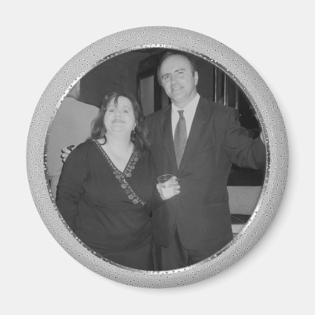 Imã moldura de mancha prateada (Frente)