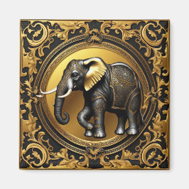 Imã Moldura decorativa de ouro elefante