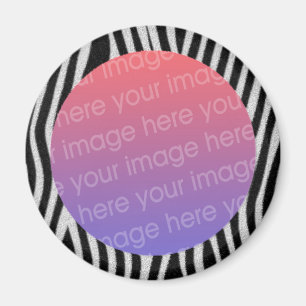 Imã moldura para foto com listras de zebra