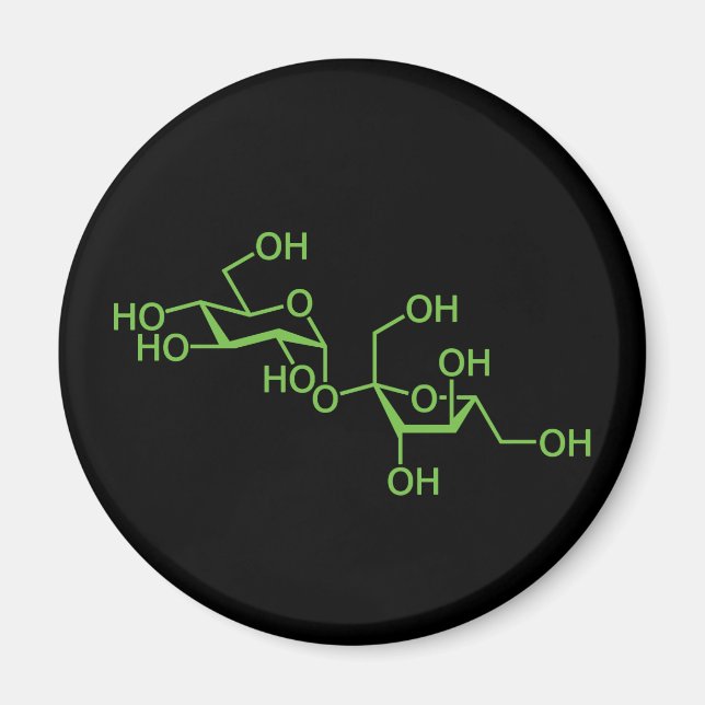 Imã Molécula de Açúcar Sacarose Diagrama Químico (Frente)