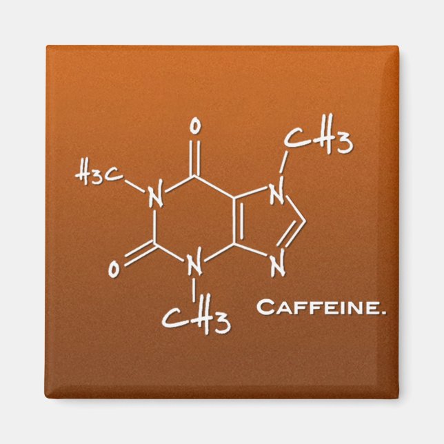 Imã Molécula de cafeína (estrutura química) (Frente)
